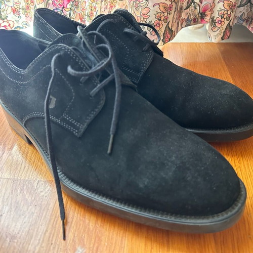 Tod's men's black suede shoes used, size 10 (44-45)