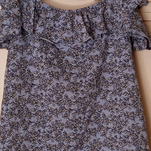 Plus size blue floral blouse, size 52/54, 2/3XL