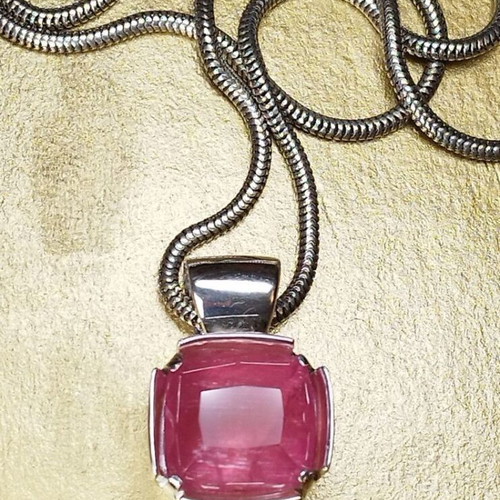 Handmade necklace with rare 10.75 carat Afghan rubellite