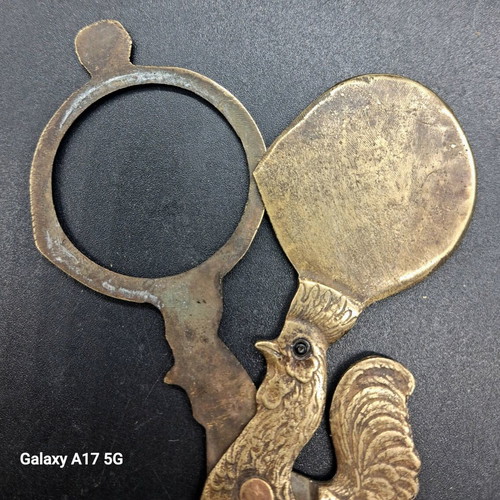 Figural Rooster Bronze Scissors used, premium cigar and egg cutter