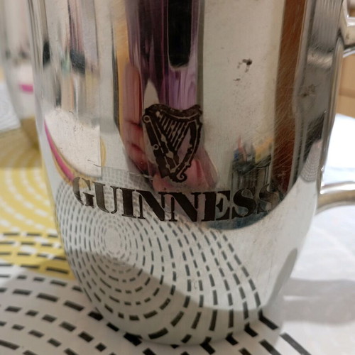 Guinness collectible mug set of 2 used, pewter alloy
