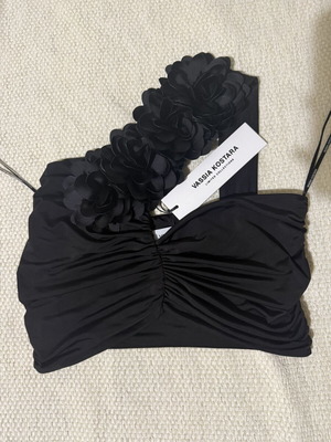 Vassia Kostara top with laser cut flowers, new, size S