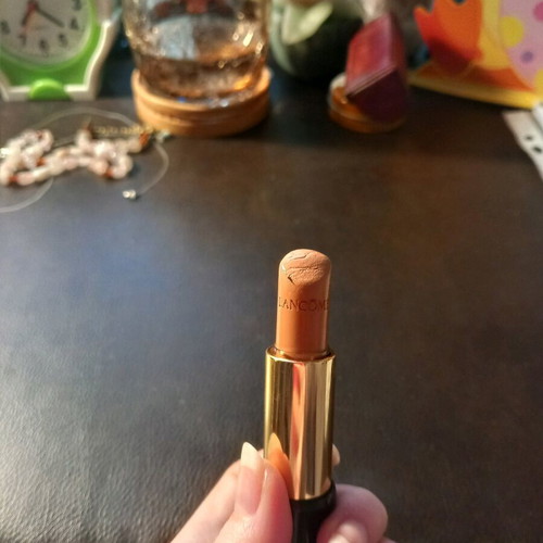 Lancome L Absolu Rouge lipstick used, shade 239 Au Naturel