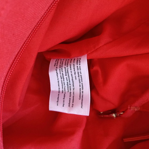 Pomikaki women's bag used, red, cotton and leather