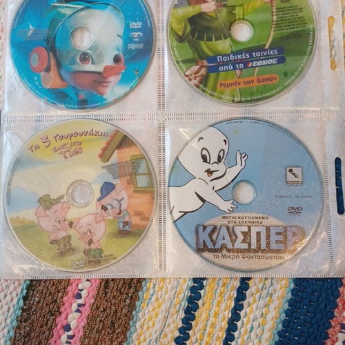 Children's DVDs used, Pinocchio, The 3 Little Pigs, Robin Hood, Casper