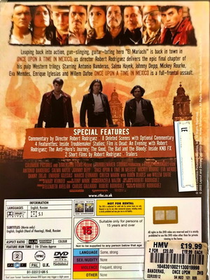 Once Upon a Time in Mexico DVD, action movie, English subtitles