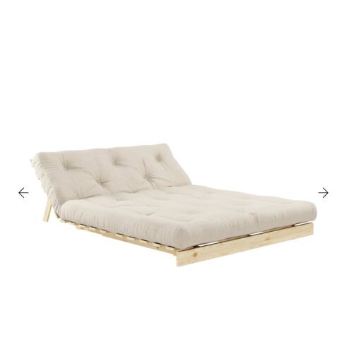 Futon sofa bed, pine wood, multifunctional