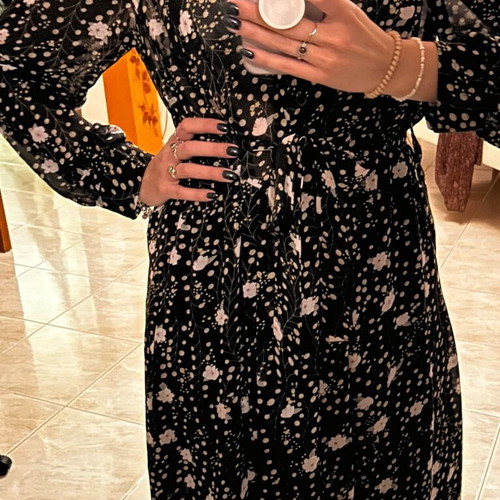 Floral dress semi-transparent with wide fit like new