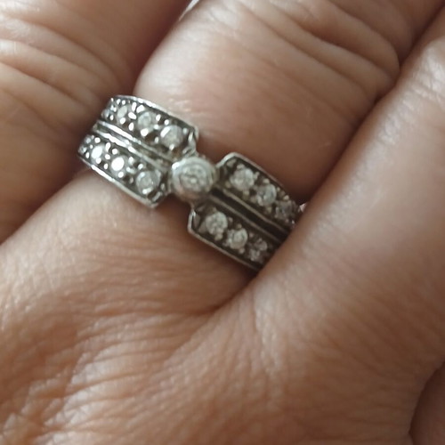 Ring with zirconia, 925 silver, 17.5 mm, like new