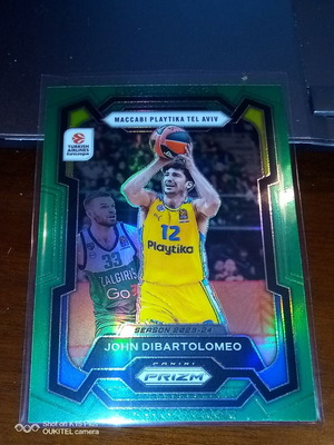2023-24 Prizm EuroLeague Basketball John Dibartolomeo Green prizm