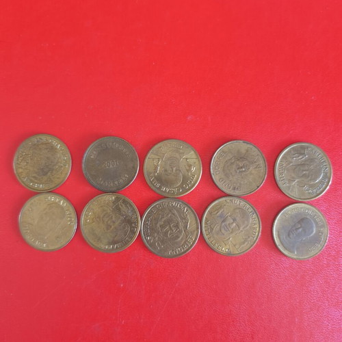 Shell collectible metal tokens used, lot of 10 Sweden 1959