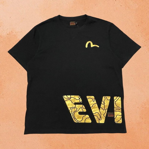 Evisu Gold Logo Graphic T-Shirt Black Men's L like new