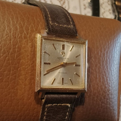 Carronade Vintage 17 Jewels Incabloc Swiss Made Square Men's Watch used
