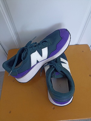 New Balance 237 MS237PG1 sneakers used, green and purple, size 44.5