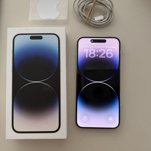 iPhone 14 Pro Max 128GB White like new with 13 cases including Apple