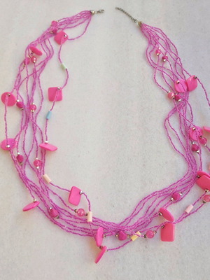 Necklace like new, pink summer style