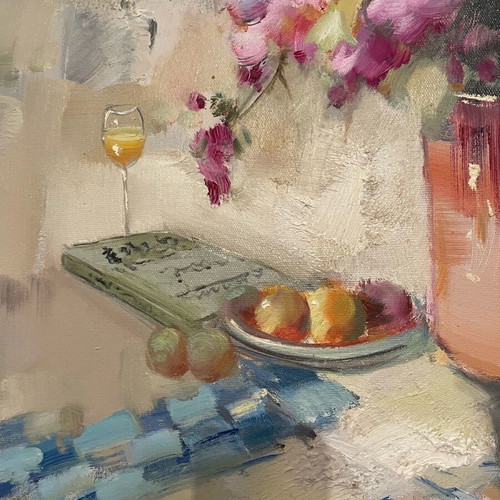 Oil painting by European artist like new with handmade frame