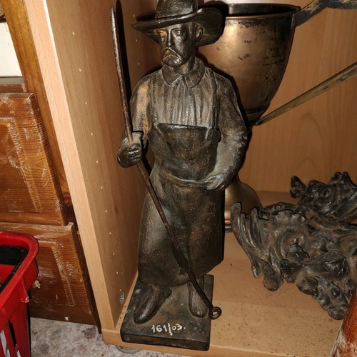 Sculpture worker blacksmith used, USSR, Soviet era, 30 cm