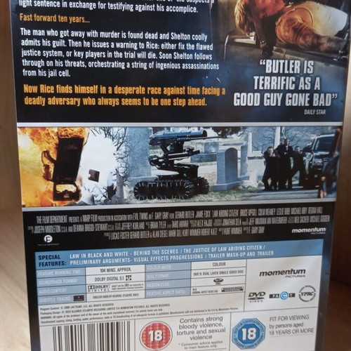 Law Abiding Citizen DVD like new with English subtitles