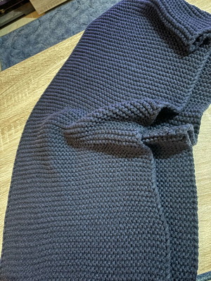 Scarf neck used, dark blue, warm