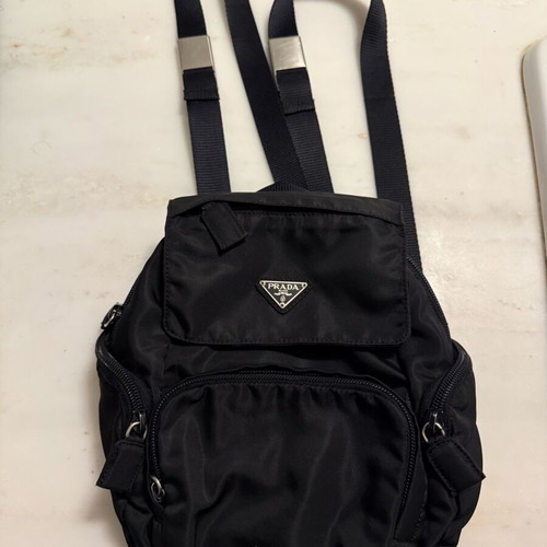 Prada Re-Nylon used black vintage backpack