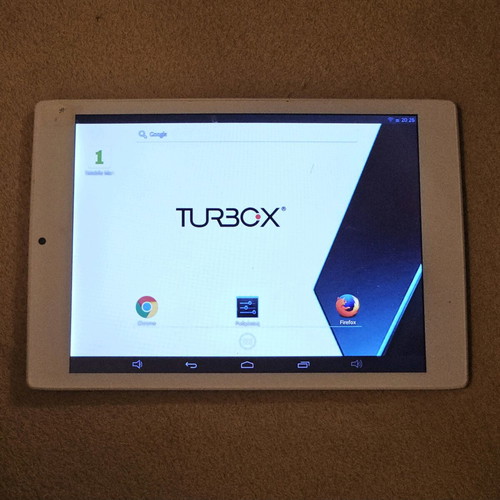 Turbo-X tablet used, 7.85" screen, 8GB memory, front and rear cameras
