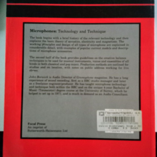 Microphones Technology and Technique book used, English