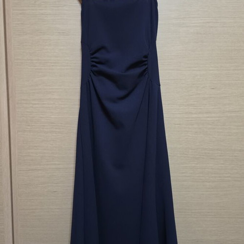 Shein halter top long evening dress, dark blue