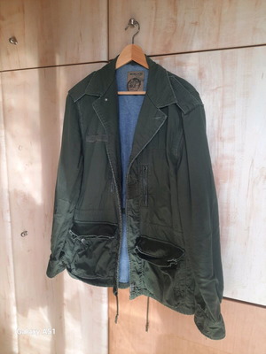 3Guys Men's Jacket XL Military Olive With Blue Lining And External Pockets New