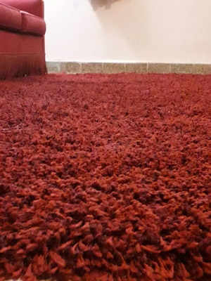 Shaggy Lux rug like new, deep red
