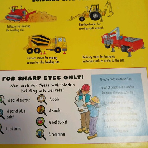 Building Site educational interactive book like new, English