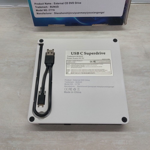 BUNUD CT10 External CD/DVD Drive 5-in-1 USB 3.0 & Type-C Hub