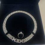 Κολιέ και δαχτυλίδι set Swarovski καινούργιο ασημί