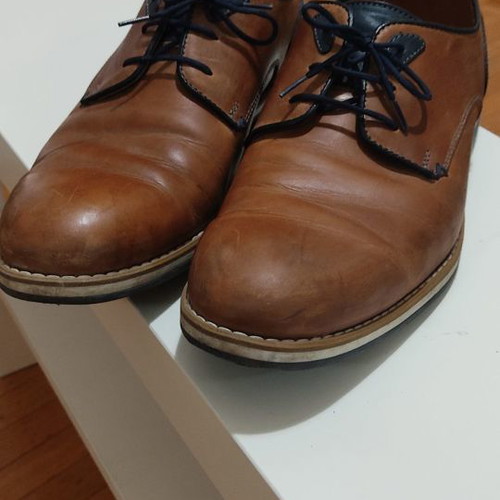 Commanchero leather shoes used, tan, size 44
