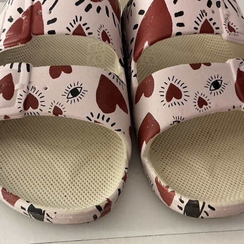 Moses flip flops like new, size 37/38, red and pink