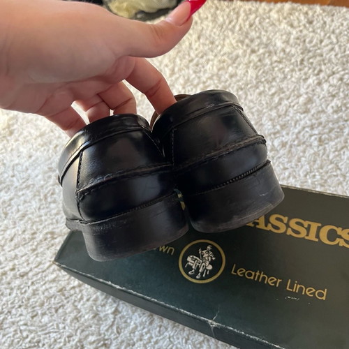 Sebago black leather moccasins used, size 41