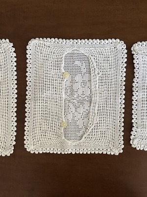 Handmade crochet pillow covers, set of 3, 26.5x30cm each