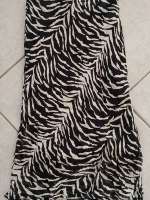 Midi Satin Skirt Lynne used, zebra animal print, black and white