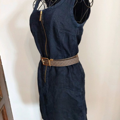 Michael Kors dress 100% linen dark blue size small like new
