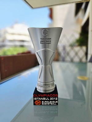 Τρόπαιο Euroleague Ολυμπιακός Κωνσταντινούπολη 2012 καινούργιο 3D εκτυπωμένο αντίγραφο