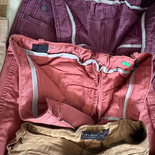 Pants pack of 7 used, chinos and skinny fit, multicolor