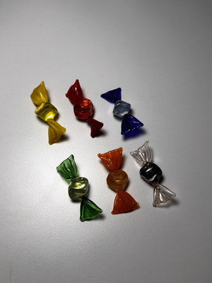 Glass Candy Decorative Set 4 cm, new
