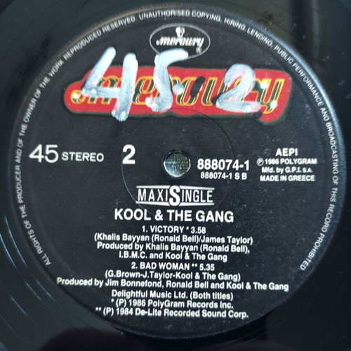 Kool & The Gang Victory 12" Vinyl Maxi Single used, electronic