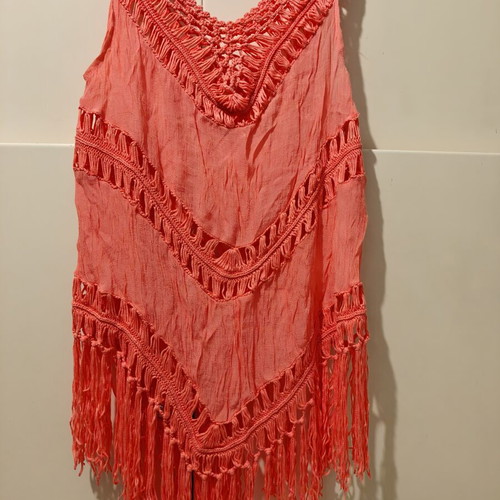 Beach blouse, pink and orange