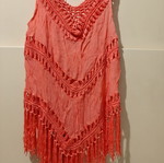 Beach blouse, pink and orange