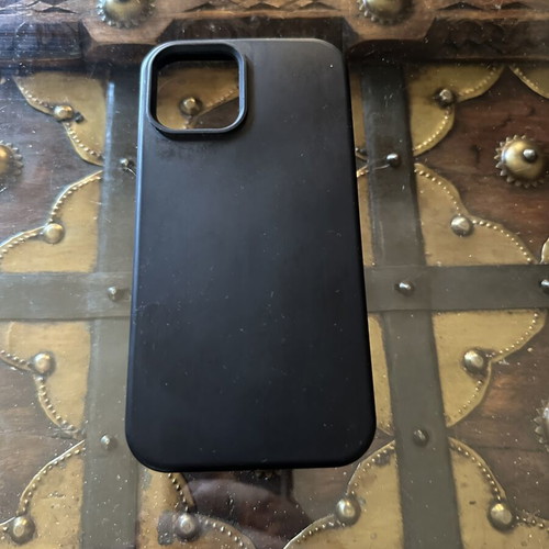 iPhone 12/12 Pro silicone case, black, velvet interior