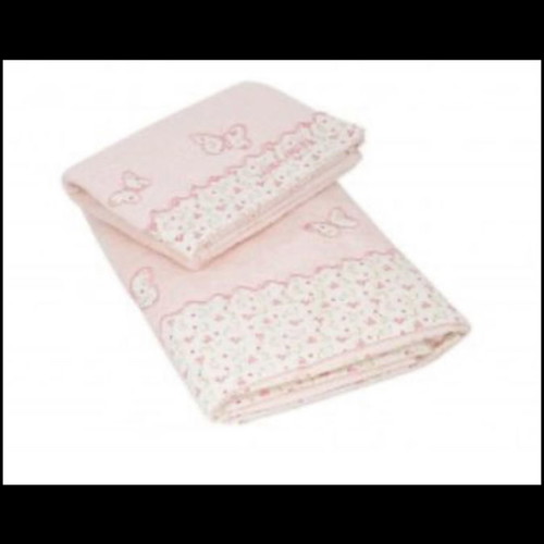Bella Butterfly crib bumper and baby quilt used Laura Ashley
