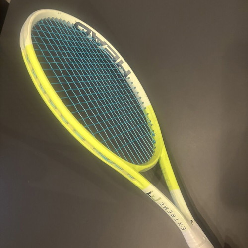 Head Extreme MP tennis racket used with Solinco Mach10 strings L3