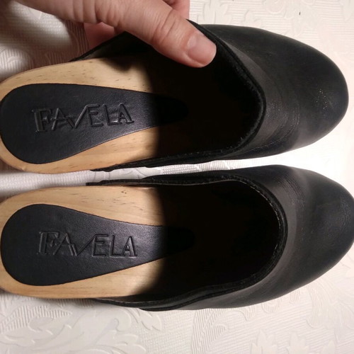 Favela clogs like new, black, size 37.5-38