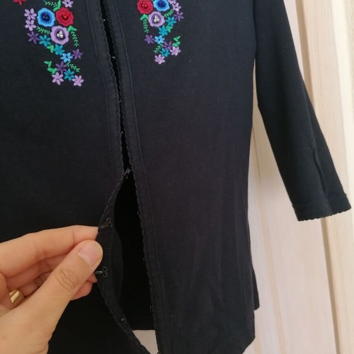 Monsoon top blouse jacket new, black, S/M with embroidered details